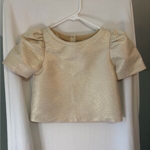 Rachel Zoe x Janie & Jack Glittering Gold Kids Blouse size 8